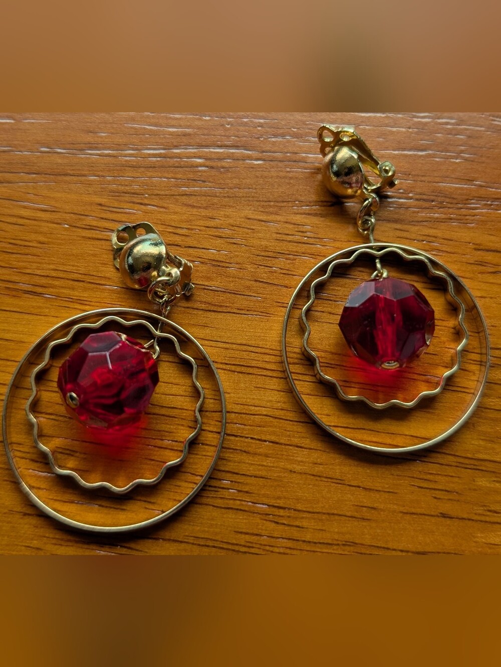 3/$20 vintage 1970s–1980s retro-style geometric dangle clip-ons